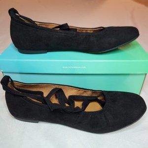 BC Footwear | Have A Heart Vegan Suede Lace Up Ballet Flats